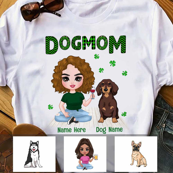 Personalized Dog Patrick's Day Mom T Shirt JR268 24O23 1