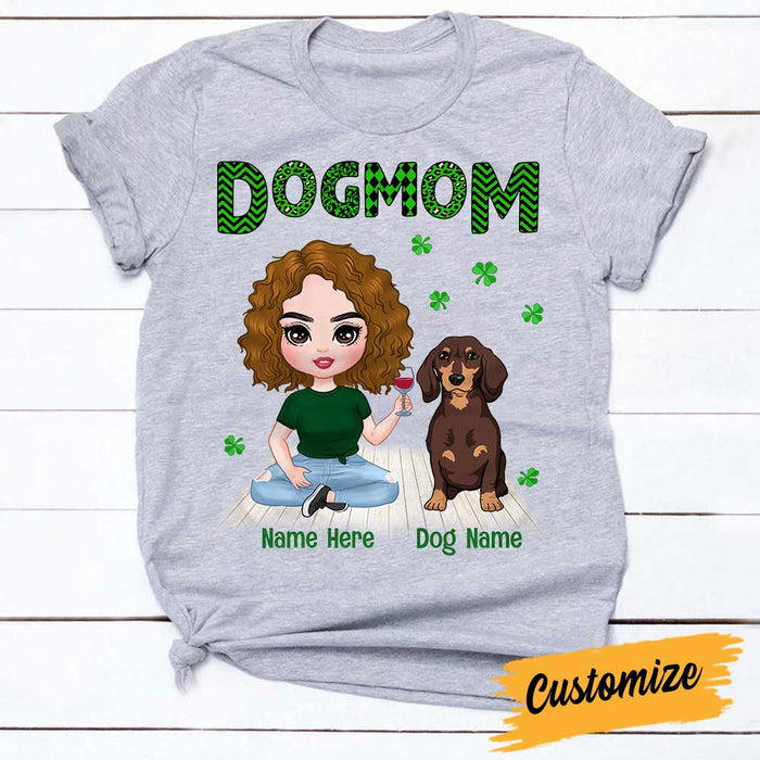 Personalized Dog Patrick's Day Mom T Shirt JR268 24O23 1