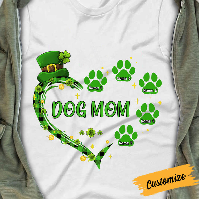 Personalized Dog Patrick's Day Mom T Shirt JR258 95O36 1