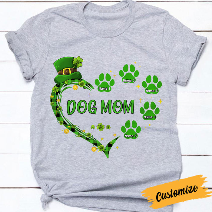 Personalized Dog Patrick's Day Mom T Shirt JR258 95O36 1