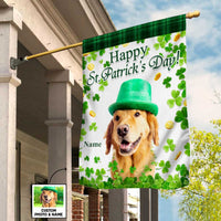 Personalized St Patrick's Day Dog Cat Photo Flag JR255 26O47 thumb 1