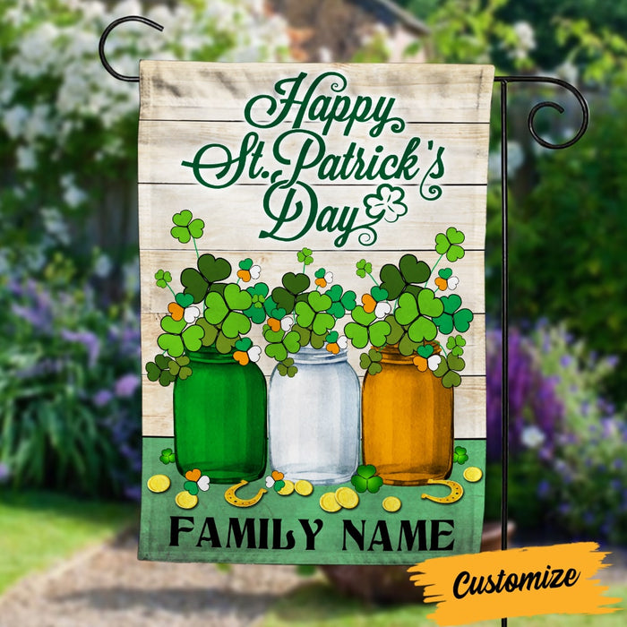 Personalized Family St Patrick's Day Flag JR254 95O53 1