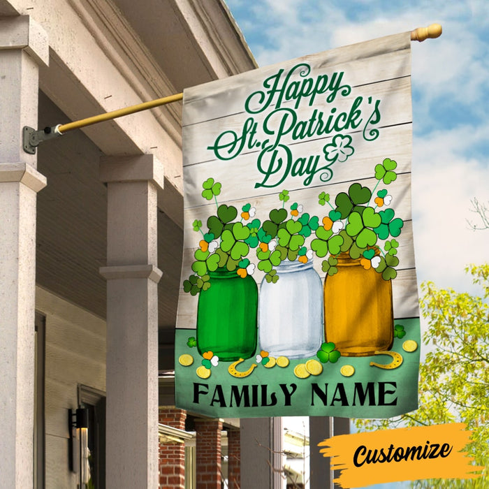Personalized Family St Patrick's Day Flag JR254 95O53 1