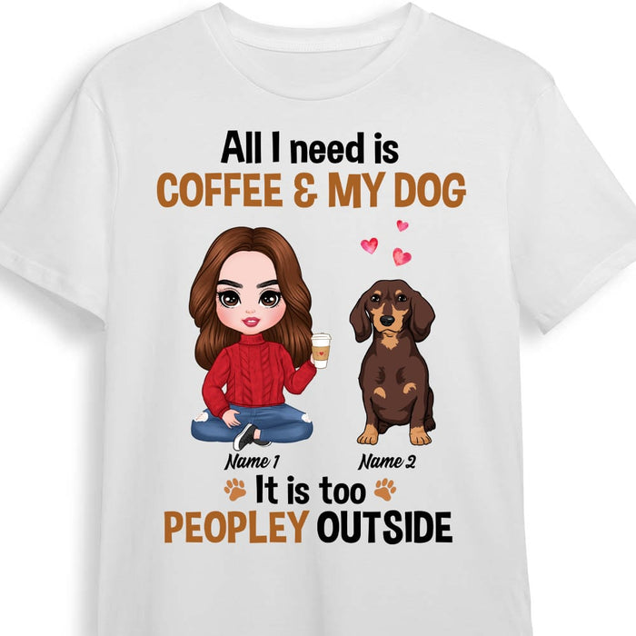 Personalized Dog Mom Love Coffee T Shirt JR265 30O53 1
