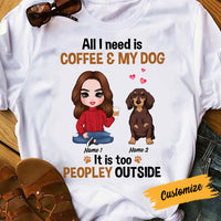 Personalized Dog Mom Love Coffee T Shirt JR265 30O53 thumb 1