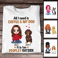 Personalized Dog Mom Love Coffee T Shirt JR265 30O53 thumb 1