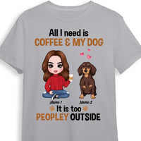 Personalized Dog Mom Love Coffee T Shirt JR265 30O53 thumb 1