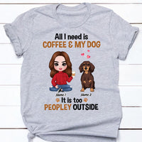 Personalized Dog Mom Love Coffee T Shirt JR265 30O53 thumb 1