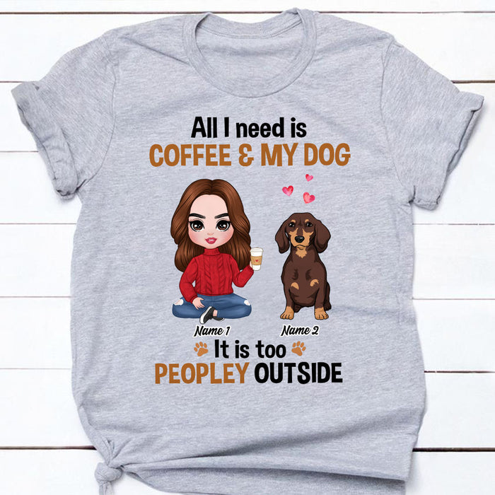 Personalized Dog Mom Love Coffee T Shirt JR265 30O53 1