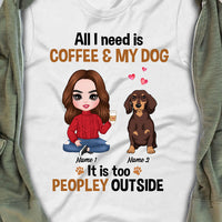 Personalized Dog Mom Love Coffee T Shirt JR265 30O53 thumb 1