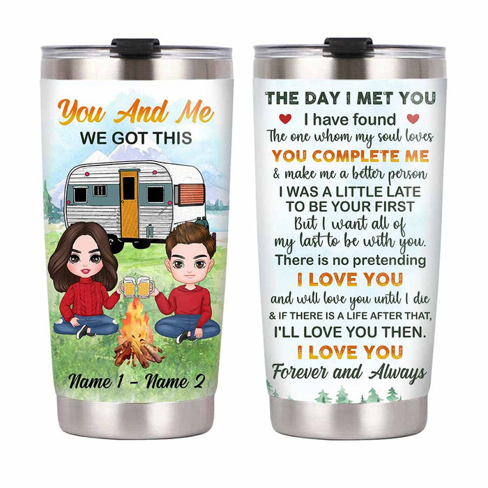 Personalized Couple Camping Love Steel Tumbler JR261 24O58 1