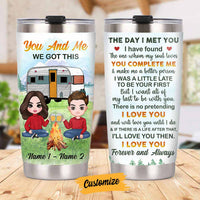 Personalized Couple Camping Love Steel Tumbler JR261 24O58 thumb 1