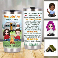 Personalized Couple Camping Love Steel Tumbler JR261 24O58 thumb 1