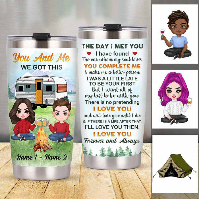Personalized Couple Camping Love Steel Tumbler JR261 24O58 1