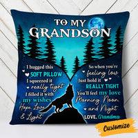 Personalized Hug This Grandson Wolf Pillow JR264 30O53 thumb 1