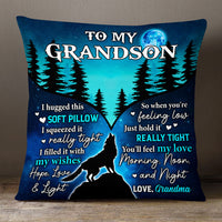 Personalized Hug This Grandson Wolf Pillow JR264 30O53 thumb 1