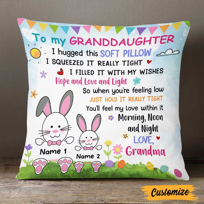 Personalized Easter Granddaughter Hug This Pillow JR262 95O47 1