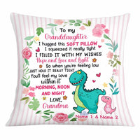 Personalized Dinosaur Mom Grandma To Daughter Granddaughter Hug This Pillow JR261 95O34 thumb 1