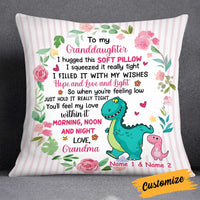Personalized Dinosaur Mom Grandma To Daughter Granddaughter Hug This Pillow JR261 95O34 thumb 1