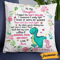 Personalized Dinosaur Mom Grandma To Daughter Granddaughter Hug This Pillow JR261 95O34 thumb 1