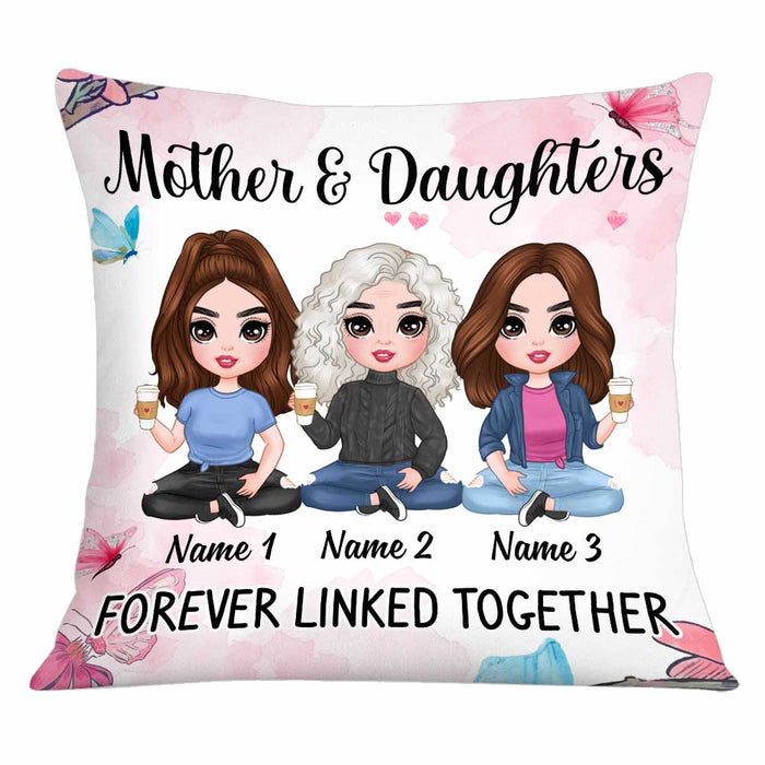 Personalized Mom Daughter Forever Linked Together Pillow JR261 26O34 1