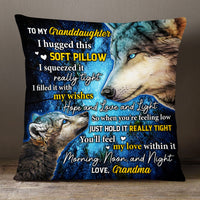 Personalized Wolf Grandson Hug This Pillow JR261 23O53 thumb 1