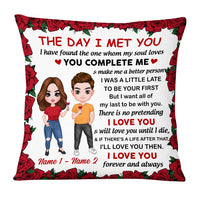 Personalized Couple Icon The Day Pillow JR263 23O53 thumb 1