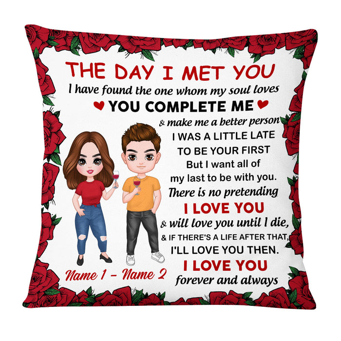 Personalized Couple Icon The Day Pillow JR263 23O53 1