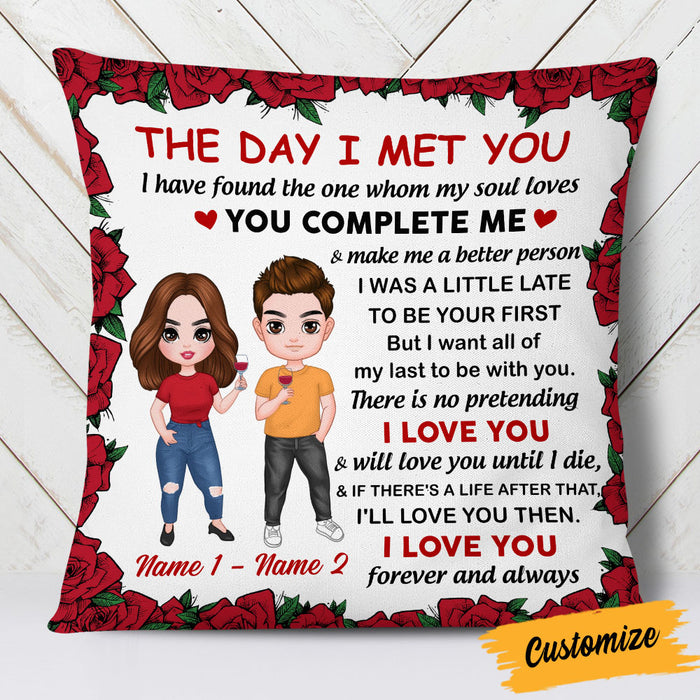 Personalized Couple Icon The Day Pillow JR263 23O53 1