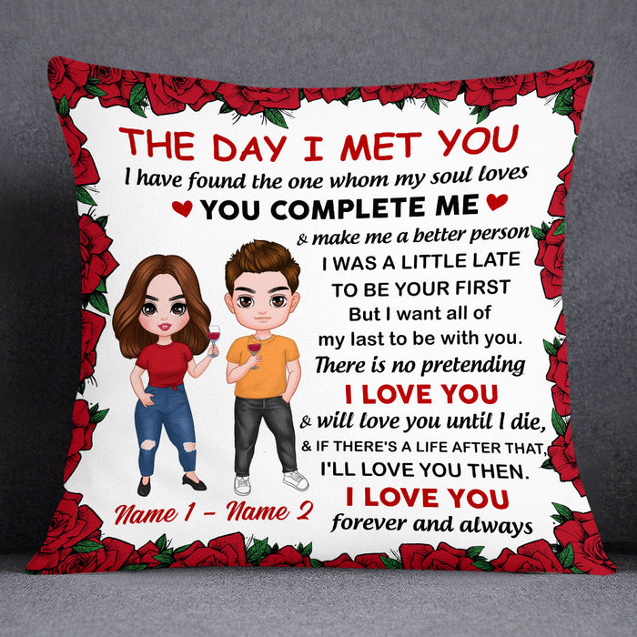Personalized Couple Icon The Day Pillow JR263 23O53 1