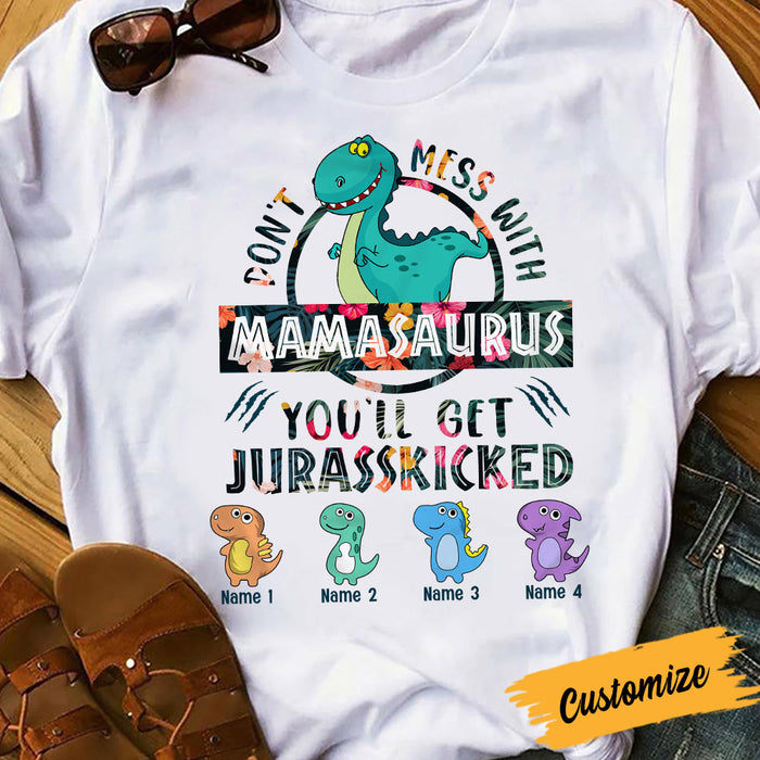 Personalized Mom Dinosaur T Shirt FB105 24O36 1