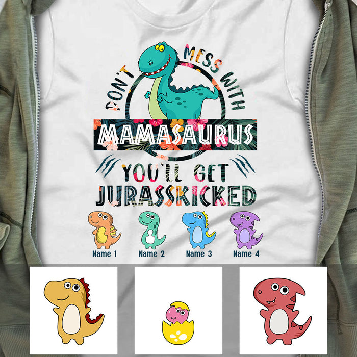 Personalized Mom Dinosaur T Shirt FB105 24O36 1
