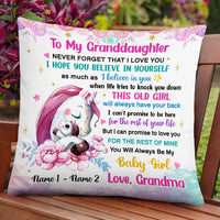 Personalized Mom Grandma Unicorn Daughter Granddaughter Pillow JR273 24O47 thumb 1