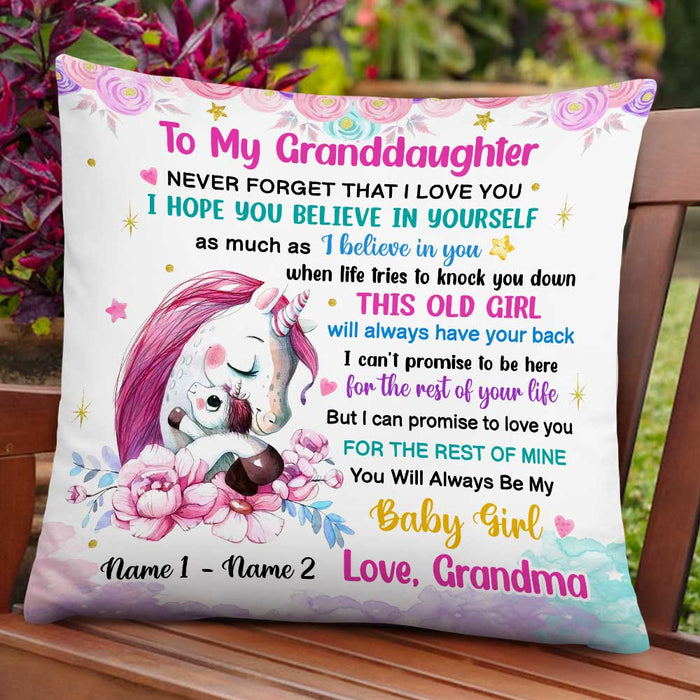 Personalized Mom Grandma Unicorn Daughter Granddaughter Pillow JR273 24O47 1