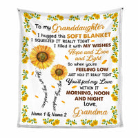 Personalized Sunflower Mom Grandma Daughter Granddaughter Son Grandson Hug This Blanket JR33 81O34 thumb 1