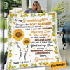 Personalized Sunflower Mom Grandma Daughter Granddaughter Son Grandson Hug This Blanket JR33 81O34 1