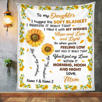 Personalized Sunflower Mom Grandma Daughter Granddaughter Son Grandson Hug This Blanket JR33 81O34 thumb 1