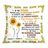 Personalized Daughter Granddaughter Son Grandson Spanish Mamá Abuela Sunflower Pillow JR271 81O34 thumb 1