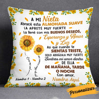 Personalized Daughter Granddaughter Son Grandson Spanish Mamá Abuela Sunflower Pillow JR271 81O34 thumb 1