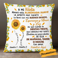Personalized Daughter Granddaughter Son Grandson Spanish Mamá Abuela Sunflower Pillow JR271 81O34 thumb 1