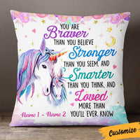 Personalized Daughter Granddaughter Son Grandson Unicorn Pillow JR272 81O36 thumb 1