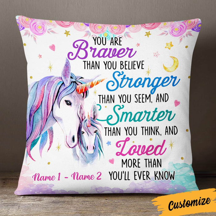 Personalized Daughter Granddaughter Son Grandson Unicorn Pillow JR272 81O36 1