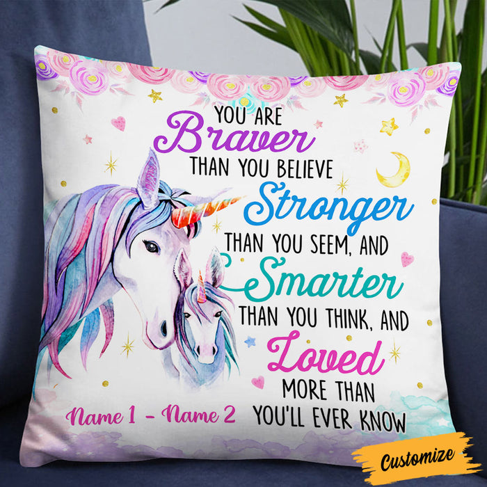 Personalized Daughter Granddaughter Son Grandson Unicorn Pillow JR272 81O36 1