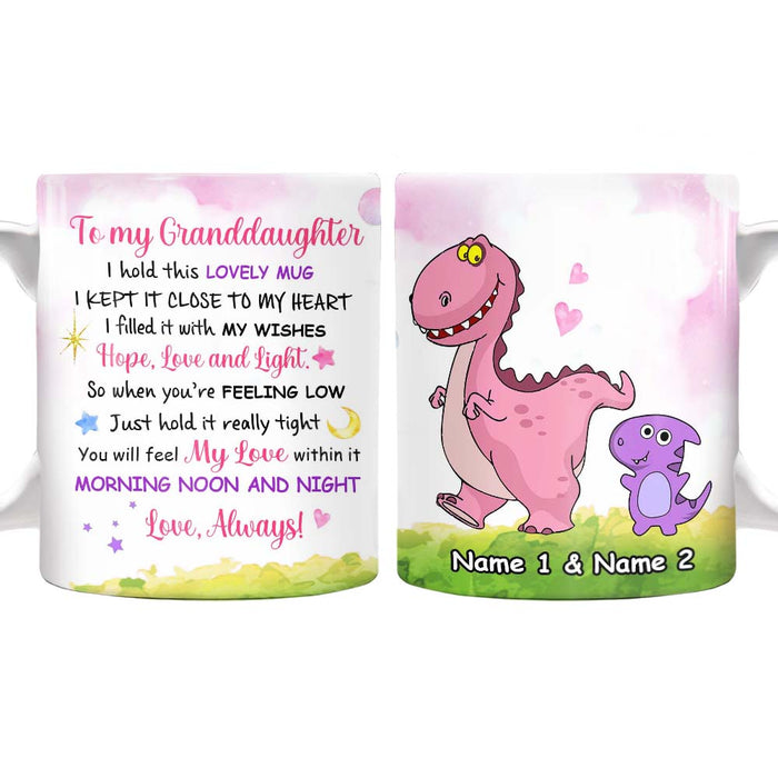 Personalized Dinosaur Mom Grandma To Son Grandson Daughter Granddaughter Hug This Mug JR181 95O34 1