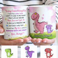 Personalized Dinosaur Mom Grandma To Son Grandson Daughter Granddaughter Hug This Mug JR181 95O34 thumb 1