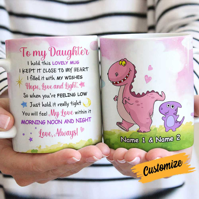 Personalized Dinosaur Mom Grandma To Son Grandson Daughter Granddaughter Hug This Mug JR181 95O34 1