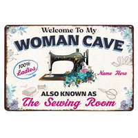 Personalized Woman Cave Sewing Room Metal Sign JR274 81O47 thumb 1