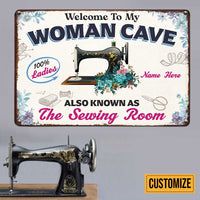 Personalized Woman Cave Sewing Room Metal Sign JR274 81O47 thumb 1