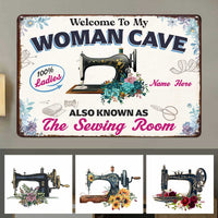Personalized Woman Cave Sewing Room Metal Sign JR274 81O47 thumb 1