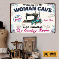Personalized Woman Cave Sewing Room Metal Sign JR274 81O47 thumb 1